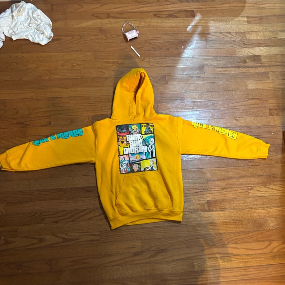 Kids Yellow Graphic Hoodie
